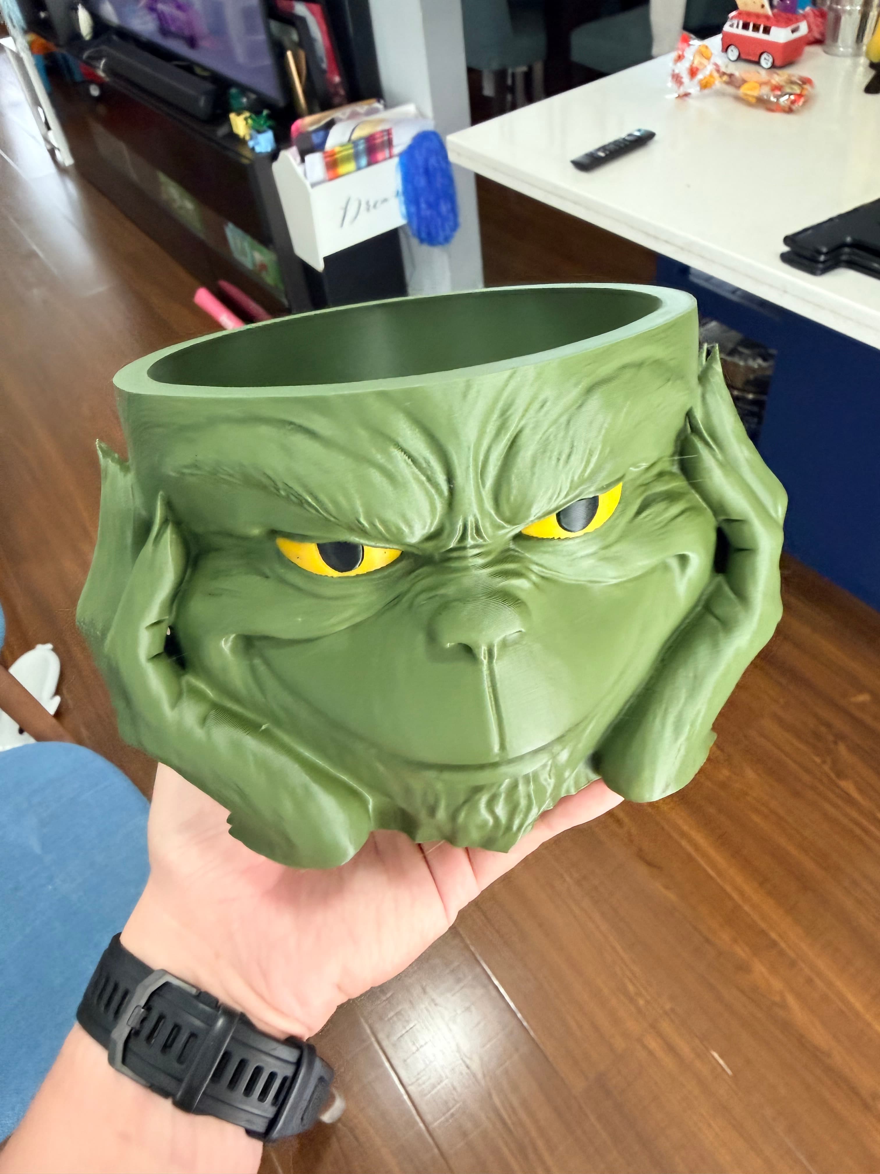 Grinch Head Xmas Bowl